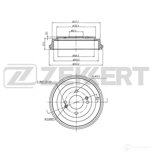 Тормозной барабан ZEKKERT BS-5912 VA 0S3P 1440208284