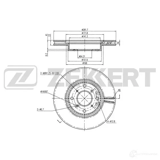 Тормозной диск ZEKKERT 1440208285 EVG GY39 BS-5914