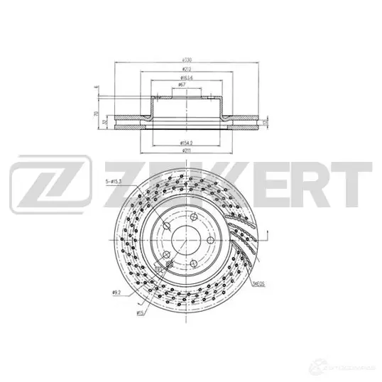 Тормозной диск ZEKKERT 1440208291 BS-5952 Y 0CWU