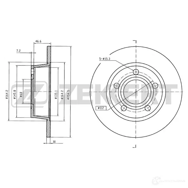 Тормозной диск ZEKKERT X BMLQGL BS-5953 1440208292 изображение 0