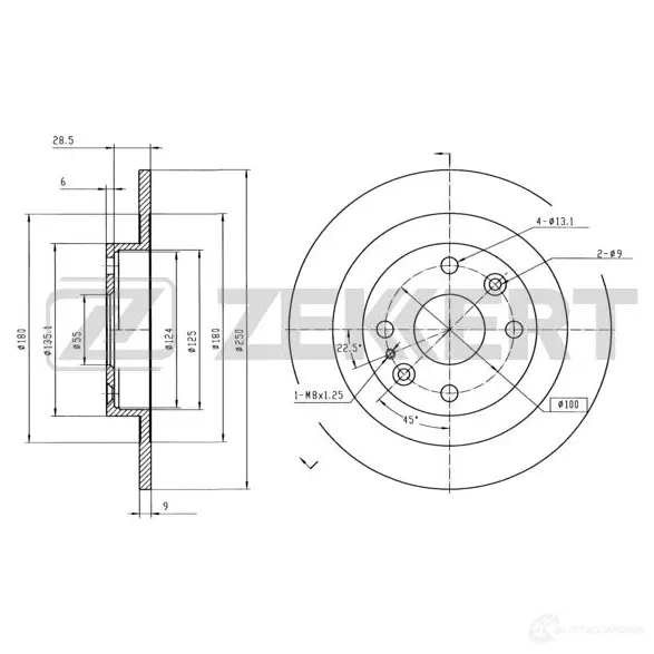 Тормозной диск ZEKKERT AA7 HGB BS-6060 1440208304 изображение 0