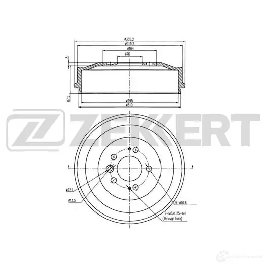 Тормозной барабан ZEKKERT XT486S 1 BS-6090 1440208306
