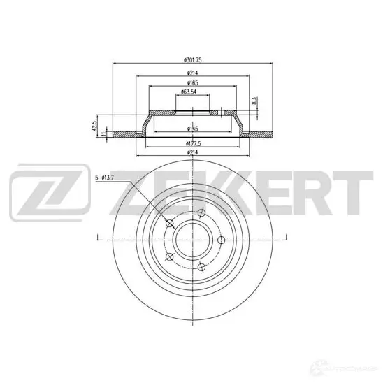 Тормозной диск ZEKKERT J8 GDS5 BS-6341 1440208329 изображение 0