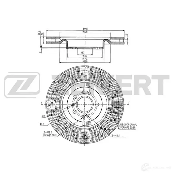 Тормозной диск ZEKKERT 1440208335 FI3 BMP BS-6363 изображение 0