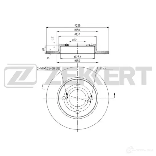 Тормозной диск ZEKKERT 1440208339 5L A31 BS-6439 изображение 0