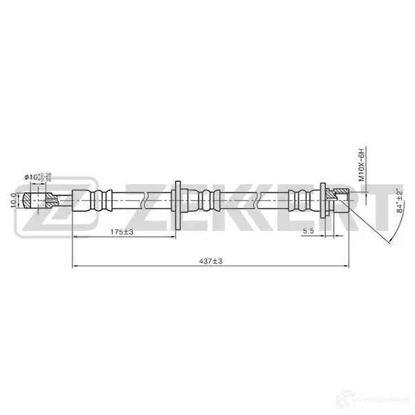 Тормозной шланг ZEKKERT 1440208385 W0YZX 4 BS-9265 изображение 0