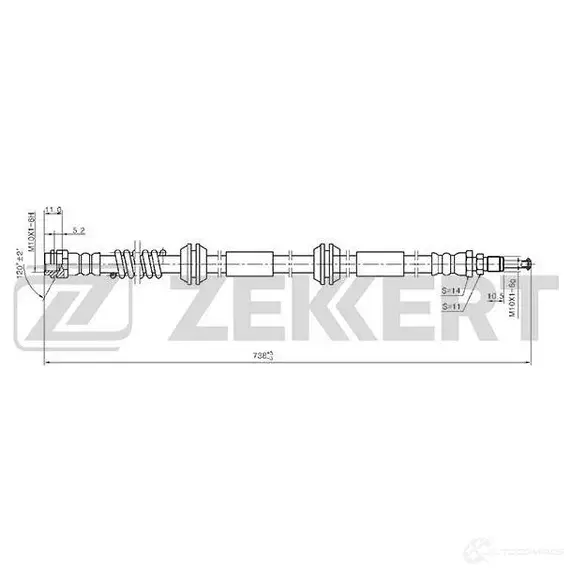 Тормозной шланг ZEKKERT 1440208391 BS-9396 NA SJIP