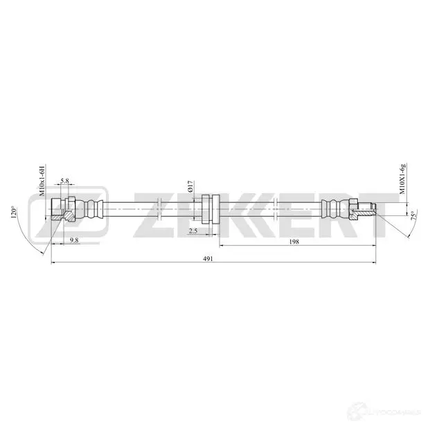 Тормозной шланг ZEKKERT BS-9493 OXM RC 1440208412 изображение 0