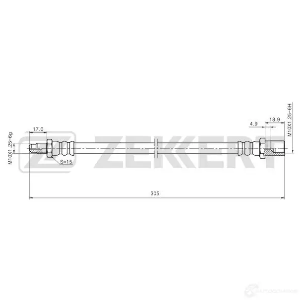 Тормозной шланг ZEKKERT 1440208414 BS-9502 F UA9QB изображение 0