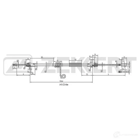 Трос ручника ZEKKERT 1440208455 C MDEGX BZ-1244