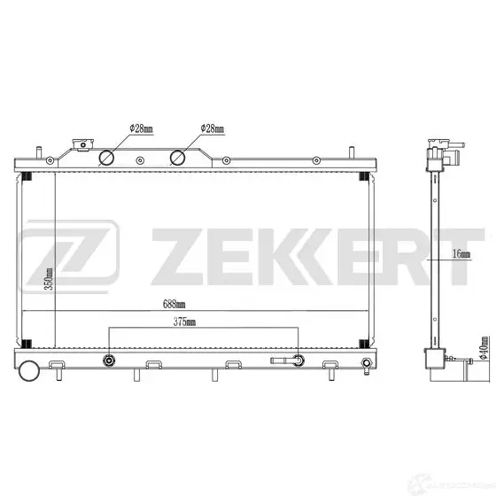 Радиатор охлаждения двигателя ZEKKERT 1440208590 8NMU 0 MK-1045 изображение 0