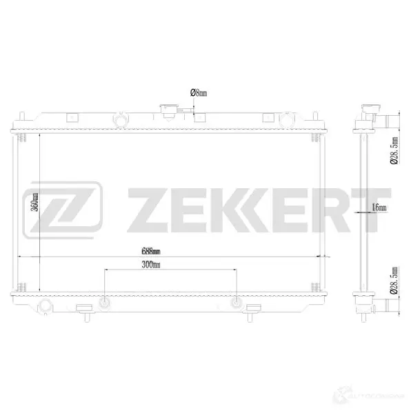 Радиатор охлаждения двигателя ZEKKERT MK-1126 6E9DS HG 1440208592 изображение 0