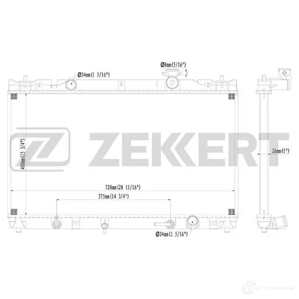 Радиатор охлаждения двигателя ZEKKERT MK-1164 1420503474 KG29EJ V