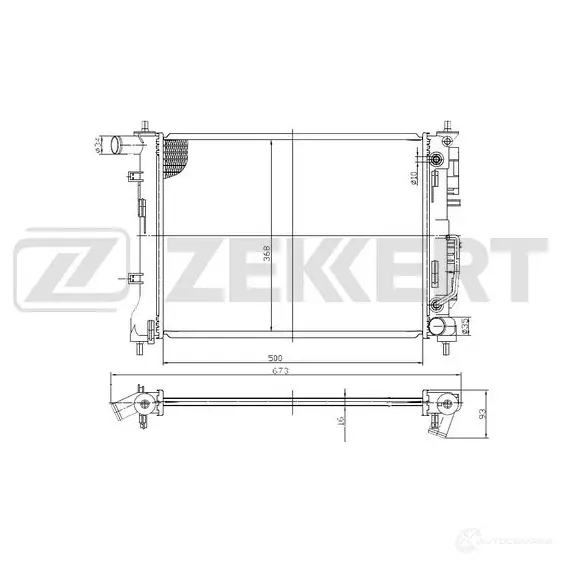 Радиатор охлаждения двигателя ZEKKERT 1440208593 D 7EQAGO MK-1185 изображение 0