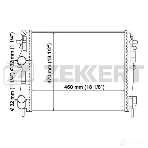 Радиатор охлаждения двигателя ZEKKERT 1275188891 MK-1299 I LQWQ изображение 0