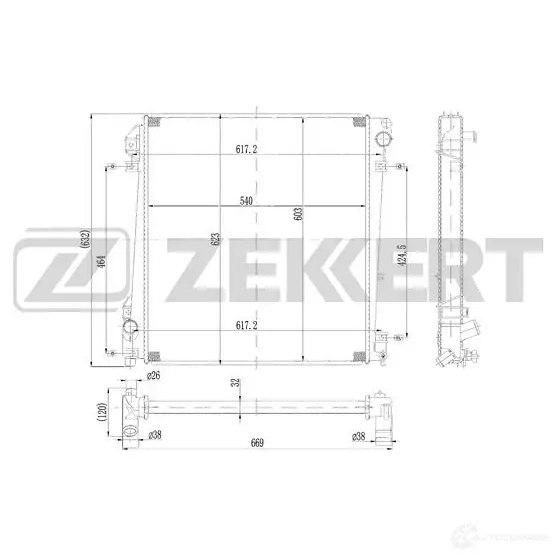 Радиатор охлаждения двигателя ZEKKERT 1440208604 MK-1578 OS WOT изображение 0
