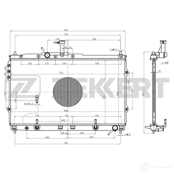 Радиатор охлаждения двигателя ZEKKERT 1440208605 MK-1580 0MC AZ изображение 0