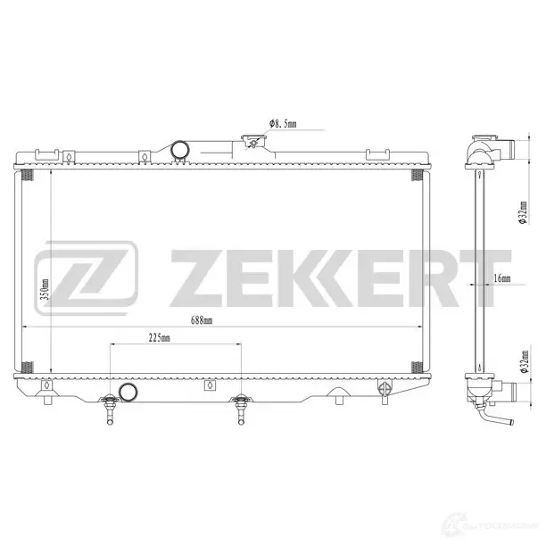 Радиатор охлаждения двигателя ZEKKERT MK-1583 W4ZM 8X 1440208607