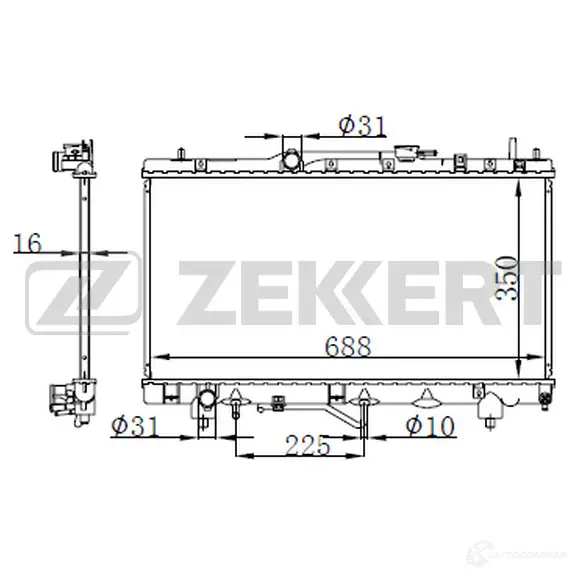 Радиатор охлаждения двигателя ZEKKERT 1440208608 MK-1584 0V XYX5 изображение 0