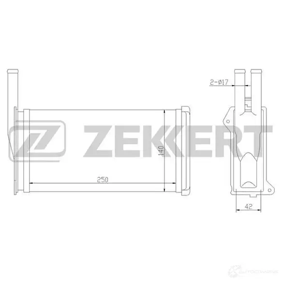 Радиатор печки, теплообменник ZEKKERT POMUNL Y 4319553 MK-5002 изображение 0
