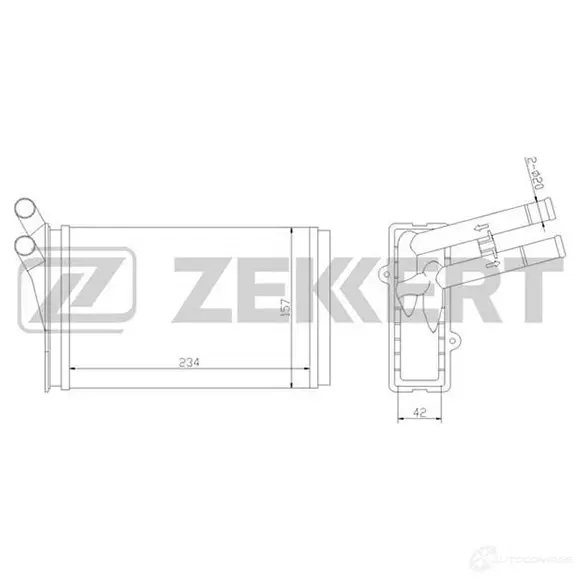 Радиатор печки, теплообменник ZEKKERT LNPHX L MK-5009 4319560 изображение 0