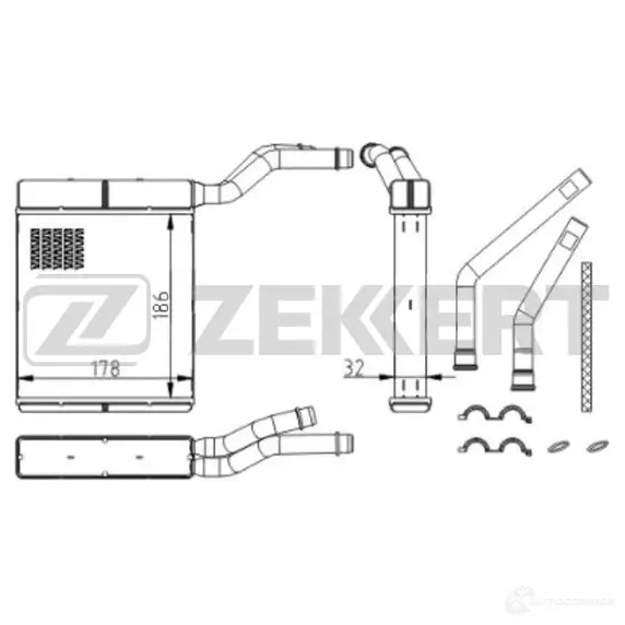 Радиатор печки, теплообменник ZEKKERT 1440208615 MK-5129 5 NDYN изображение 0