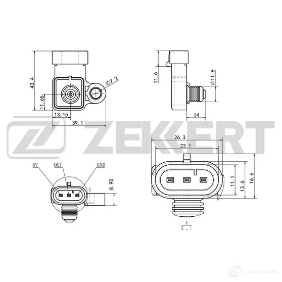 Расходомер воздуха ZEKKERT 1440208677 HF8J QC SE-2025 изображение 0