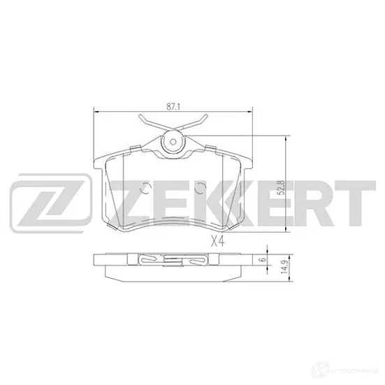Тормозные колодки дисковые, комплект ZEKKERT 4316186 F 1SWS BS-1127