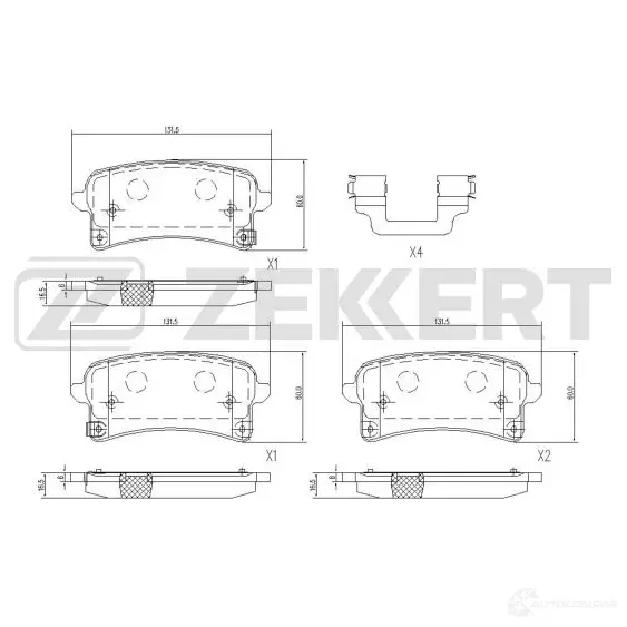Тормозные колодки дисковые, комплект ZEKKERT 1439902213 1OI EUR BS-1176