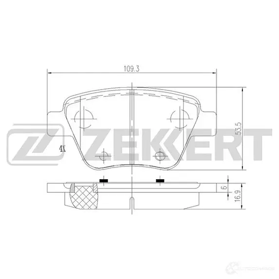 Тормозные колодки дисковые, комплект ZEKKERT BS-1185 GKH LKRP 4316224 изображение 0