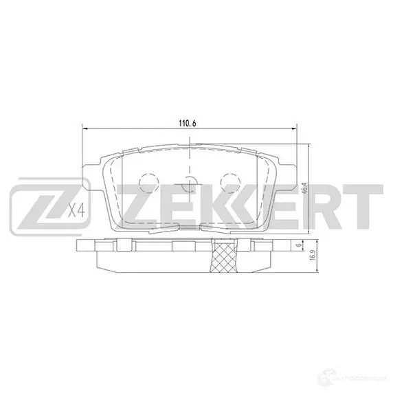 Тормозные колодки дисковые, комплект ZEKKERT GJ 1WY0 4316242 BS-1229 изображение 0