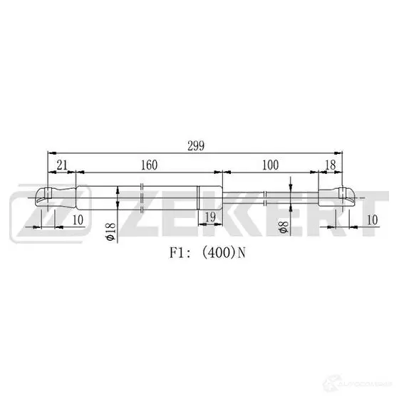 Амортизатор капота ZEKKERT GF-2211 5FL QV3F 1440209019
