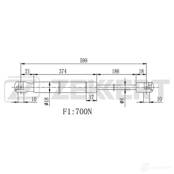 Амортизатор багажника ZEKKERT D6J2K V GF-2239 1440209029 изображение 0