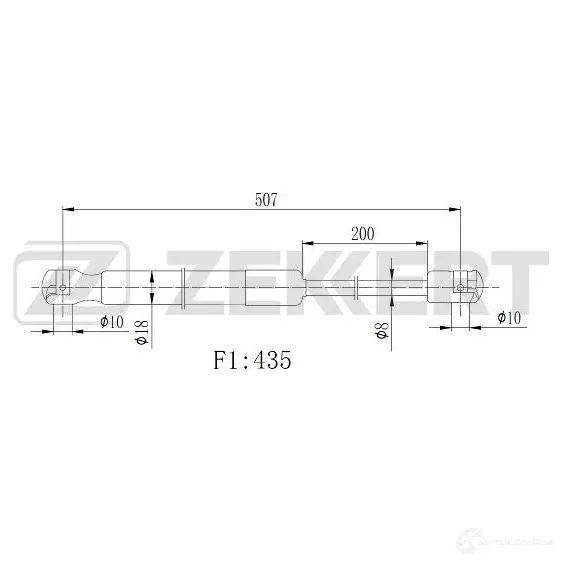 Амортизатор багажника ZEKKERT GF-2508 R 249W 1440209062