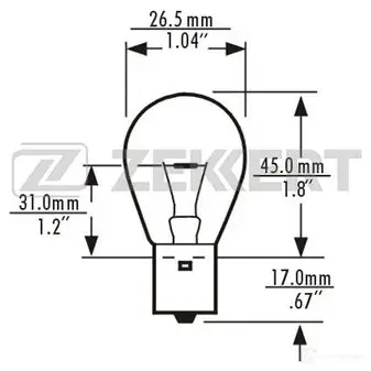 Лампа накаливания ZEKKERT 1420503449 LP1083 FUB3 G