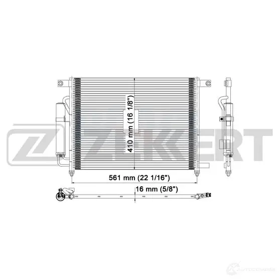 Радиатор кондиционера ZEKKERT BEB L0 MK-3052 65864462 изображение 0