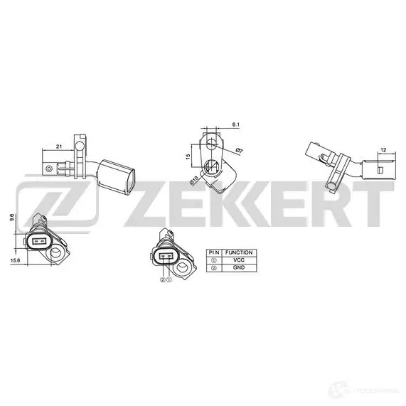 Датчик АБС ZEKKERT SE-6012 PQ NRGZ 1440209264