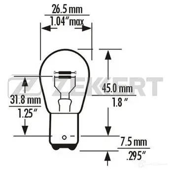 Лампа накаливания ZEKKERT BR2DI O1 LP-1075 1420503445 изображение 0