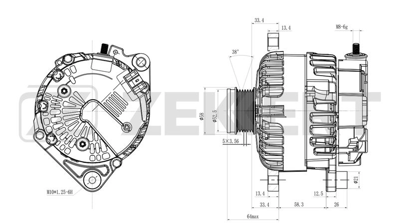 Генератор Zekkert 1441336531 QBC 86 GE-1020 4251878285778 - Изображение 1
