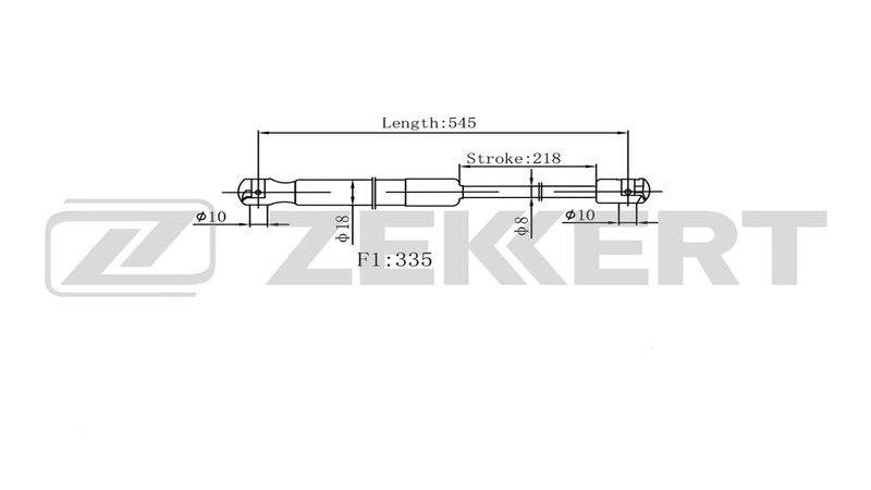 Газовая пружина, крышка багажник Zekkert 1441341248 SSTC CP 4251878296460 GF-2593