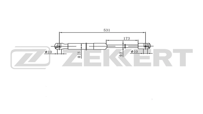 Газовая пружина, крышка багажник Zekkert GF-2601 4251878296545 EP RVPU 1441341256