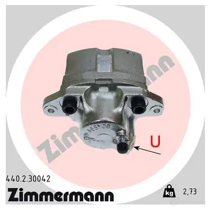 Тормозной суппорт ZIMMERMANN EK0EFC L 906867 440230042 изображение 0