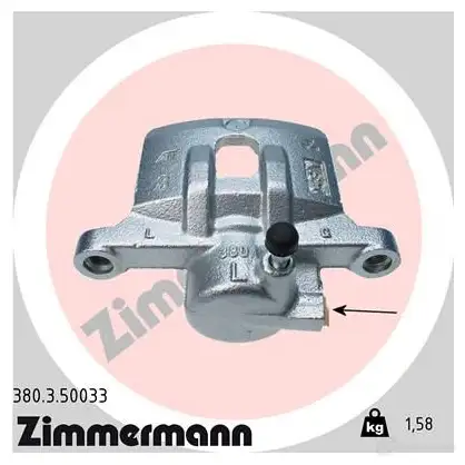Тормозной суппорт ZIMMERMANN JK4 BHJ7 380350033 906335