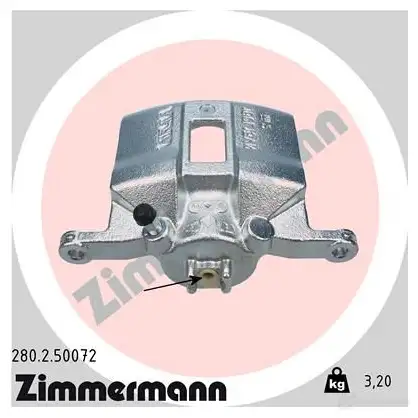 Тормозной суппорт ZIMMERMANN 906017 3QD4 BZ 280250072 изображение 0
