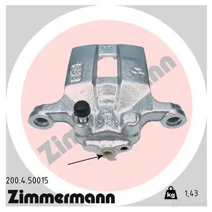 Тормозной суппорт ZIMMERMANN 200450015 904725 W4EHDG A изображение 0