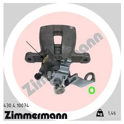 Тормозной суппорт ZIMMERMANN 906835 430410074 O17 9W94 изображение 0