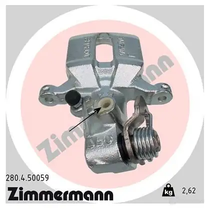 Тормозной суппорт ZIMMERMANN 280450059 WB6JI S 906084 изображение 0
