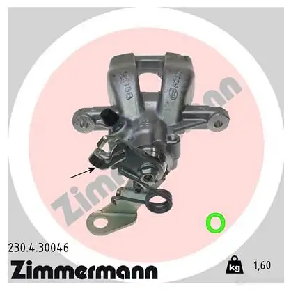 Тормозной суппорт ZIMMERMANN 905141 230430046 XFD XY изображение 0