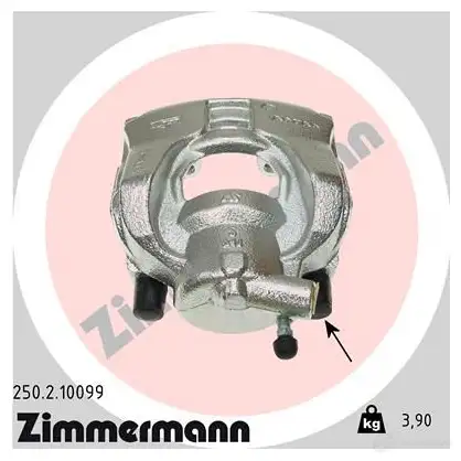 Тормозной суппорт ZIMMERMANN 905875 250210099 3T8 ZY11 изображение 0