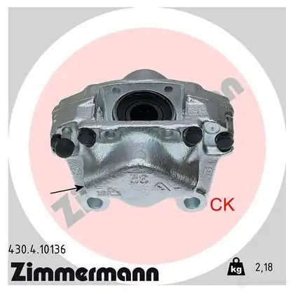 Тормозной суппорт ZIMMERMANN 430410136 LU XGWW9 906839
